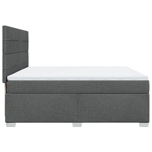 Κρεβάτι Boxspring με Στρώμα Σκούρο Γκρι 180x200 εκ Υφασμάτιν