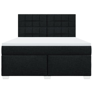 Κρεβάτι Boxspring με Στρώμα Μαύρο 180x200 εκ. Υφασμάτινο - Pakobazaar