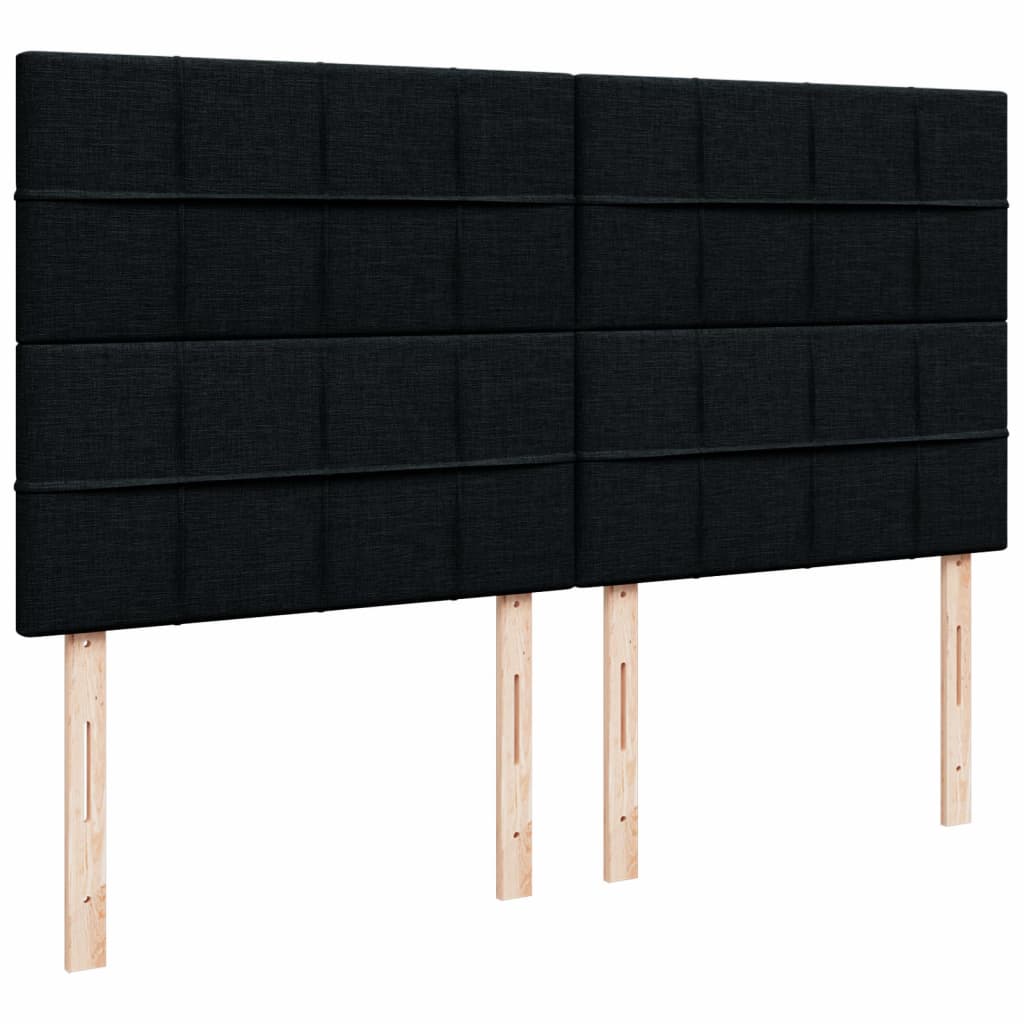 Κρεβάτι Boxspring με Στρώμα Μαύρο 180x200 εκ. Υφασμάτινο - Pakobazaar