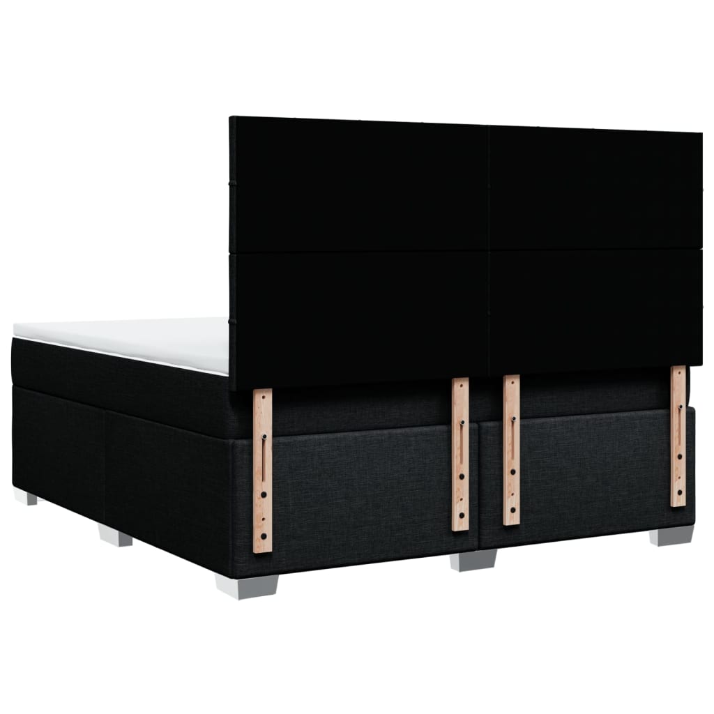 Κρεβάτι Boxspring με Στρώμα Μαύρο 180x200 εκ. Υφασμάτινο - Pakobazaar