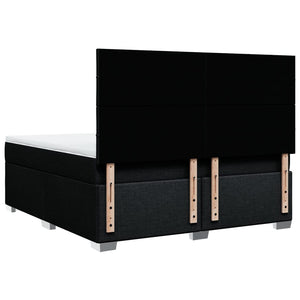 Κρεβάτι Boxspring με Στρώμα Μαύρο 180x200 εκ. Υφασμάτινο - Pakobazaar