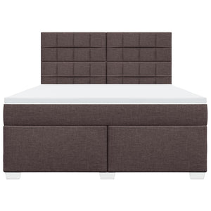 Κρεβάτι Boxspring με Στρώμα Σκούρο Καφέ 180x200 εκ Υφασμάτινο - Pakobazaar