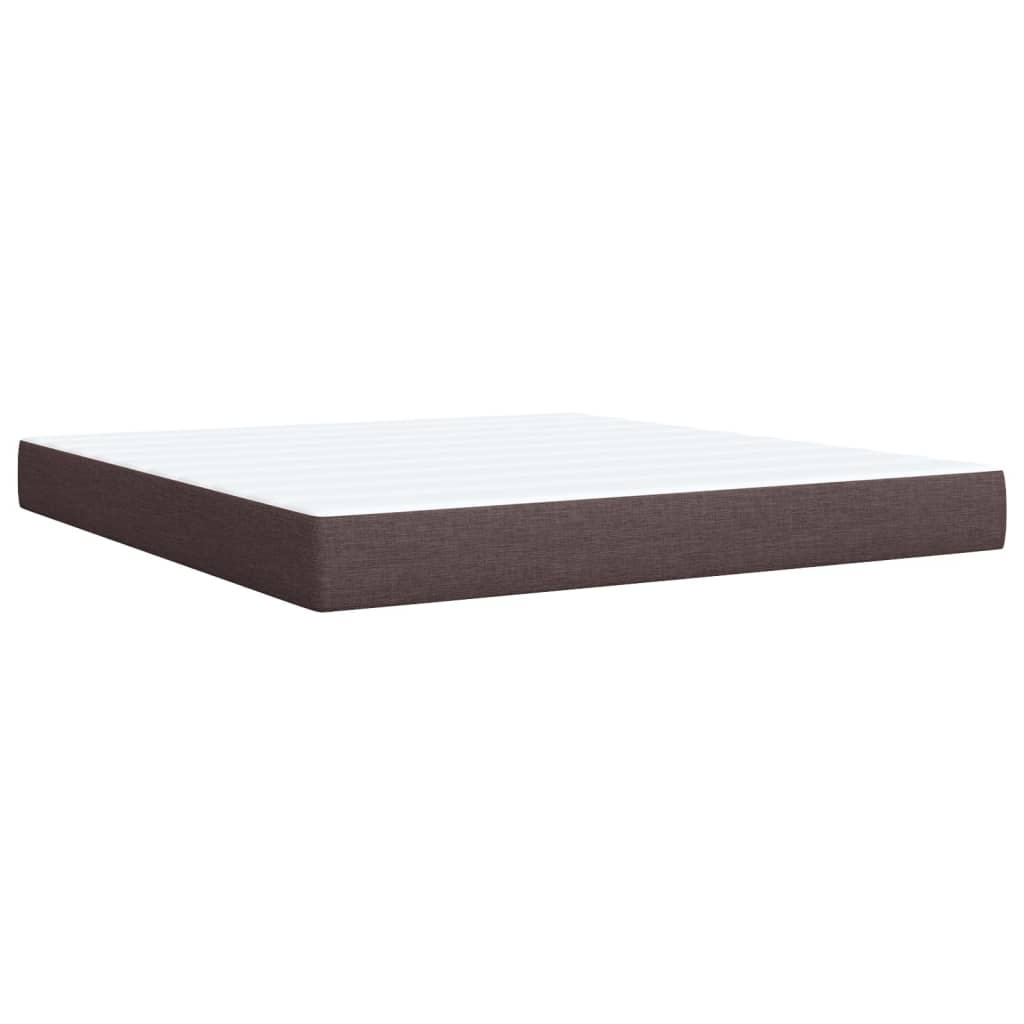 Κρεβάτι Boxspring με Στρώμα Σκούρο Καφέ 180x200 εκ Υφασμάτινο - Pakobazaar