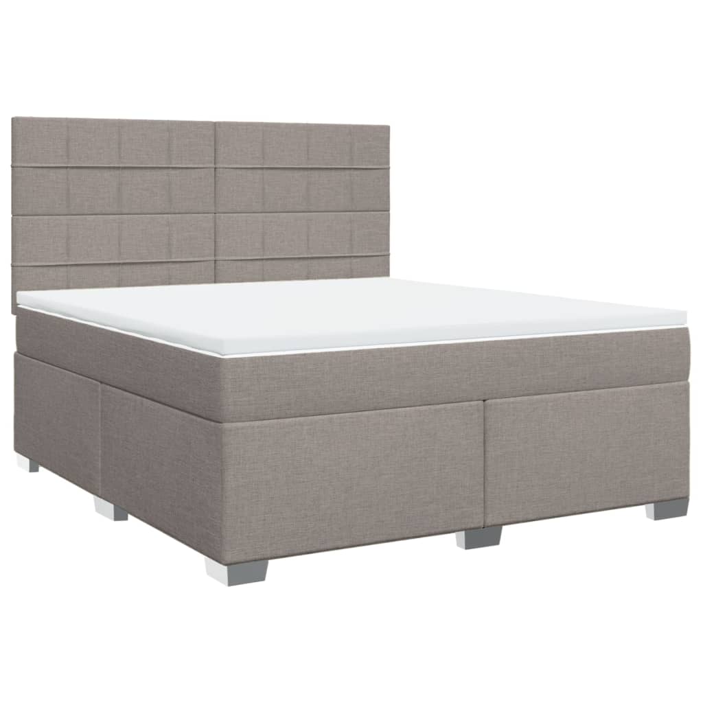 Κρεβάτι Boxspring με Στρώμα Taupe 180x200 εκ. Υφασμάτινο - Pakobazaar
