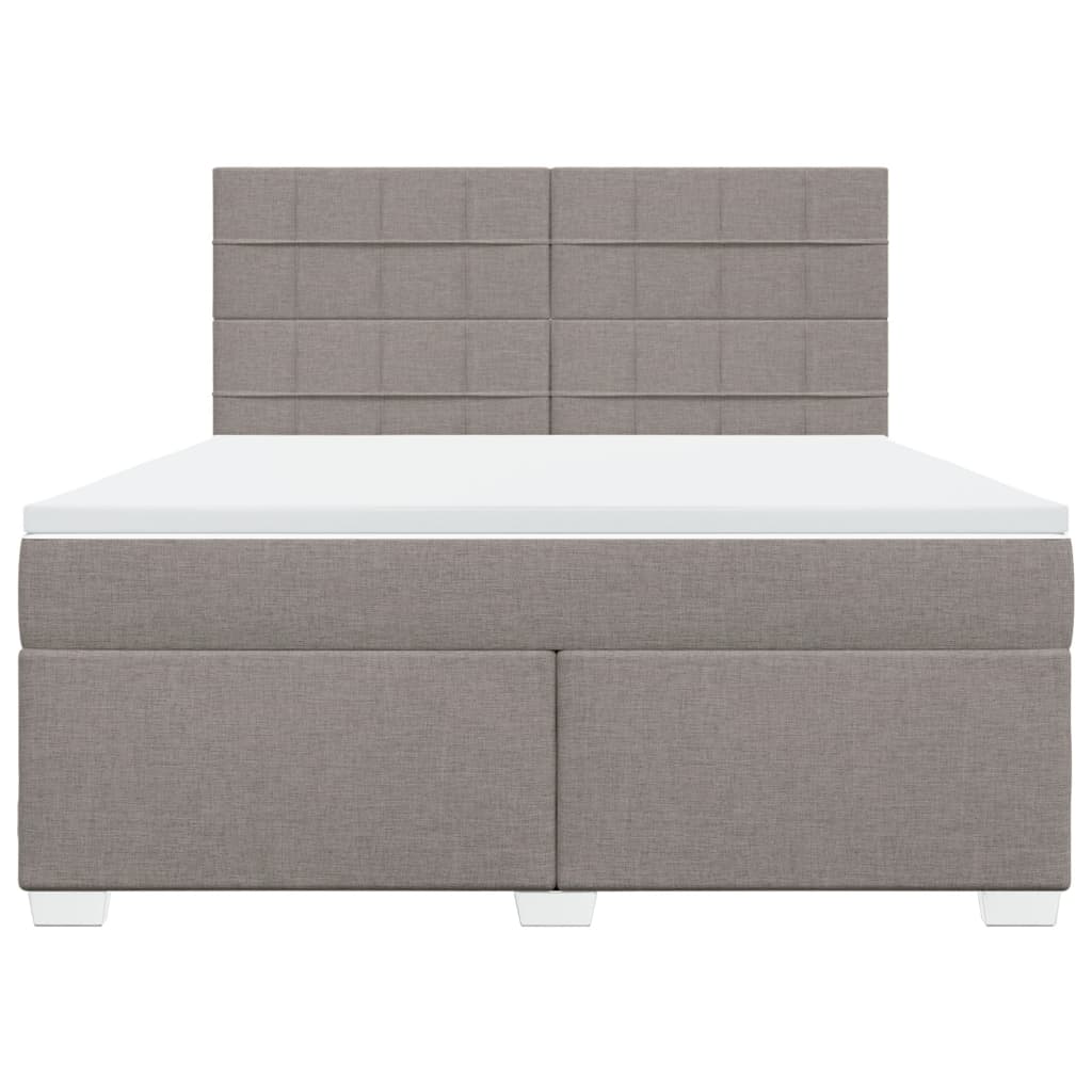 Κρεβάτι Boxspring με Στρώμα Taupe 180x200 εκ. Υφασμάτινο - Pakobazaar