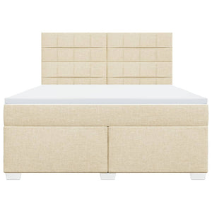 Κρεβάτι Boxspring με Στρώμα Κρεμ 180x200 εκ. Υφασμάτινο