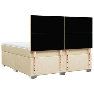Κρεβάτι Boxspring με Στρώμα Κρεμ 180x200 εκ. Υφασμάτινο