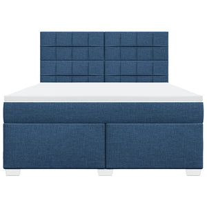 Κρεβάτι Boxspring με Στρώμα Μπλε 180x200 εκ. Υφασμάτινο - Pakobazaar
