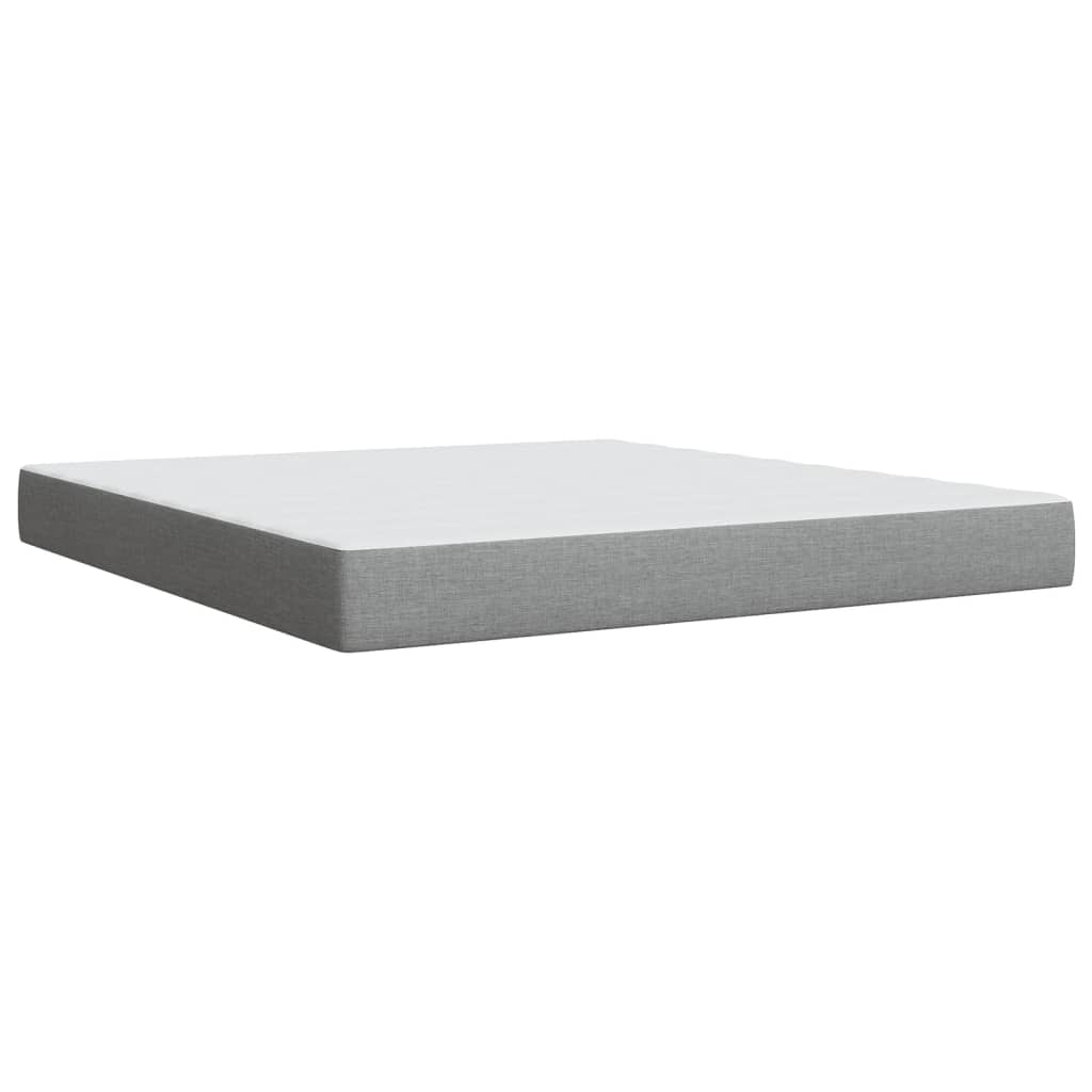 Κρεβάτι Boxspring με Στρώμα Ανοιχτό Γκρι 180x200 εκ. Υφασμάτινο - Pakobazaar
