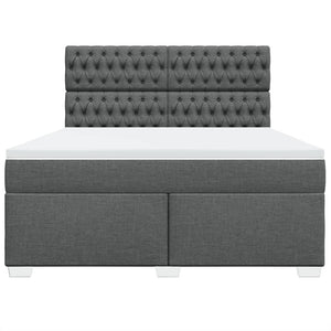 Κρεβάτι Boxspring με Στρώμα Σκούρο Γκρι 180x200 εκ Υφασμάτιν - Pakobazaar