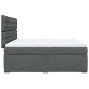 Κρεβάτι Boxspring με Στρώμα Σκούρο Γκρι 180x200 εκ Υφασμάτιν - Pakobazaar