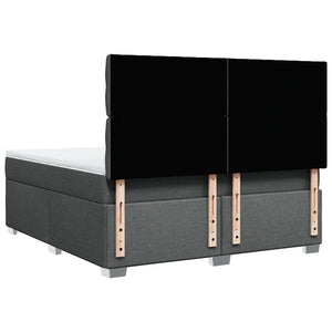Κρεβάτι Boxspring με Στρώμα Σκούρο Γκρι 180x200 εκ Υφασμάτιν - Pakobazaar