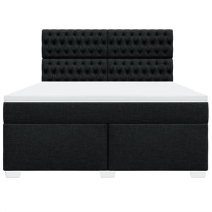 Κρεβάτι Boxspring με Στρώμα Μαύρο 180x200 εκ. Υφασμάτινο