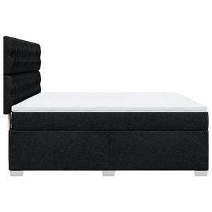 Κρεβάτι Boxspring με Στρώμα Μαύρο 180x200 εκ. Υφασμάτινο