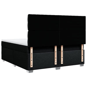 Κρεβάτι Boxspring με Στρώμα Μαύρο 180x200 εκ. Υφασμάτινο