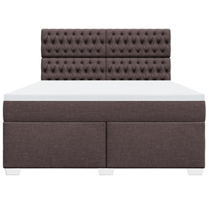 Κρεβάτι Boxspring με Στρώμα Σκούρο Καφέ 180x200 εκ Υφασμάτινο - Pakobazaar