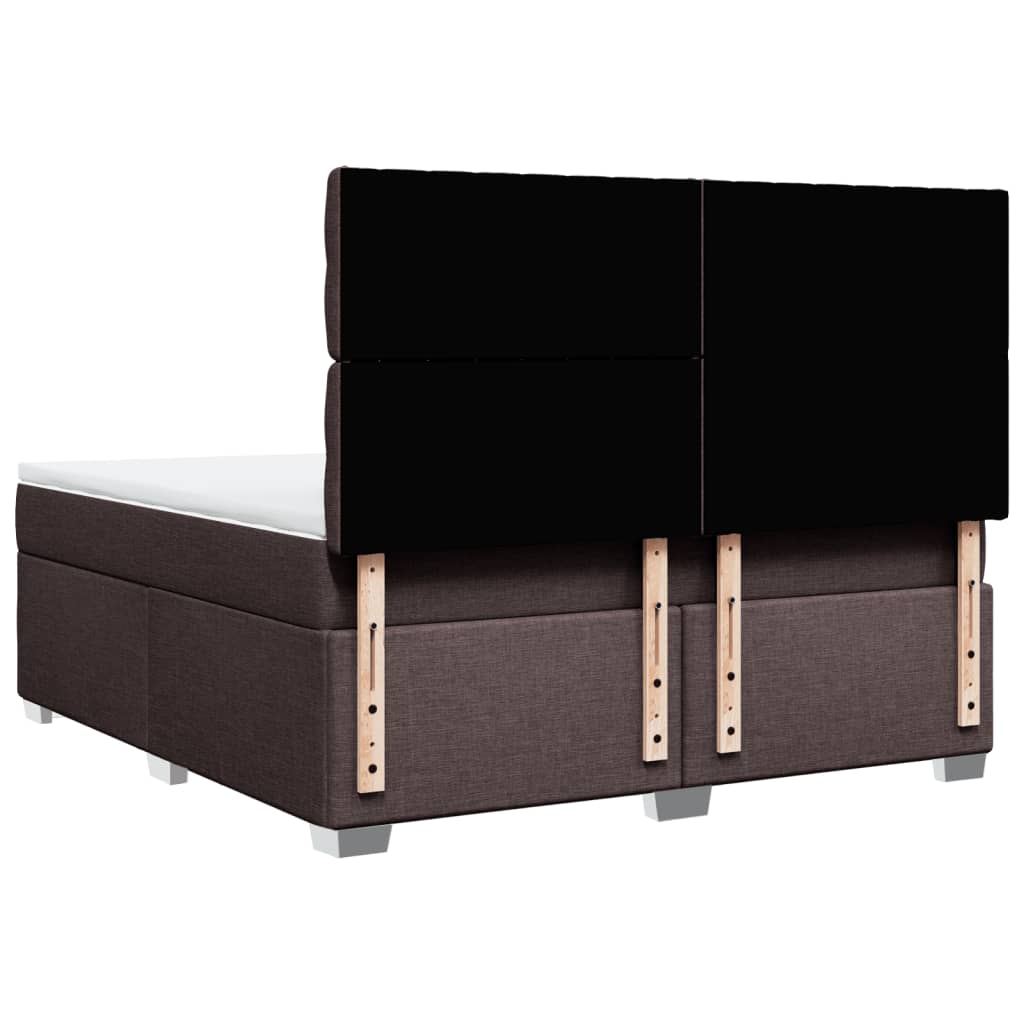 Κρεβάτι Boxspring με Στρώμα Σκούρο Καφέ 180x200 εκ Υφασμάτινο - Pakobazaar