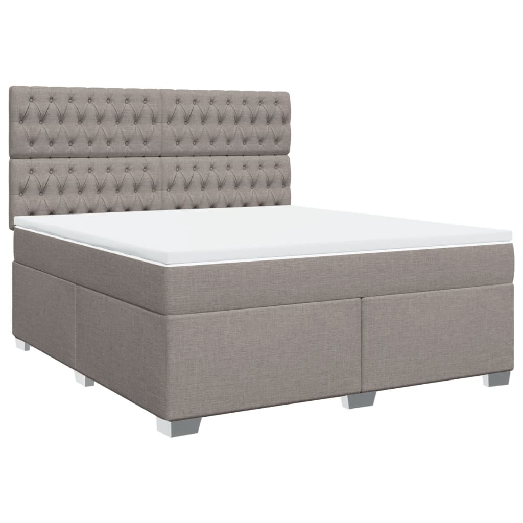 Κρεβάτι Boxspring με Στρώμα Taupe 180x200 εκ. Υφασμάτινο - Pakobazaar