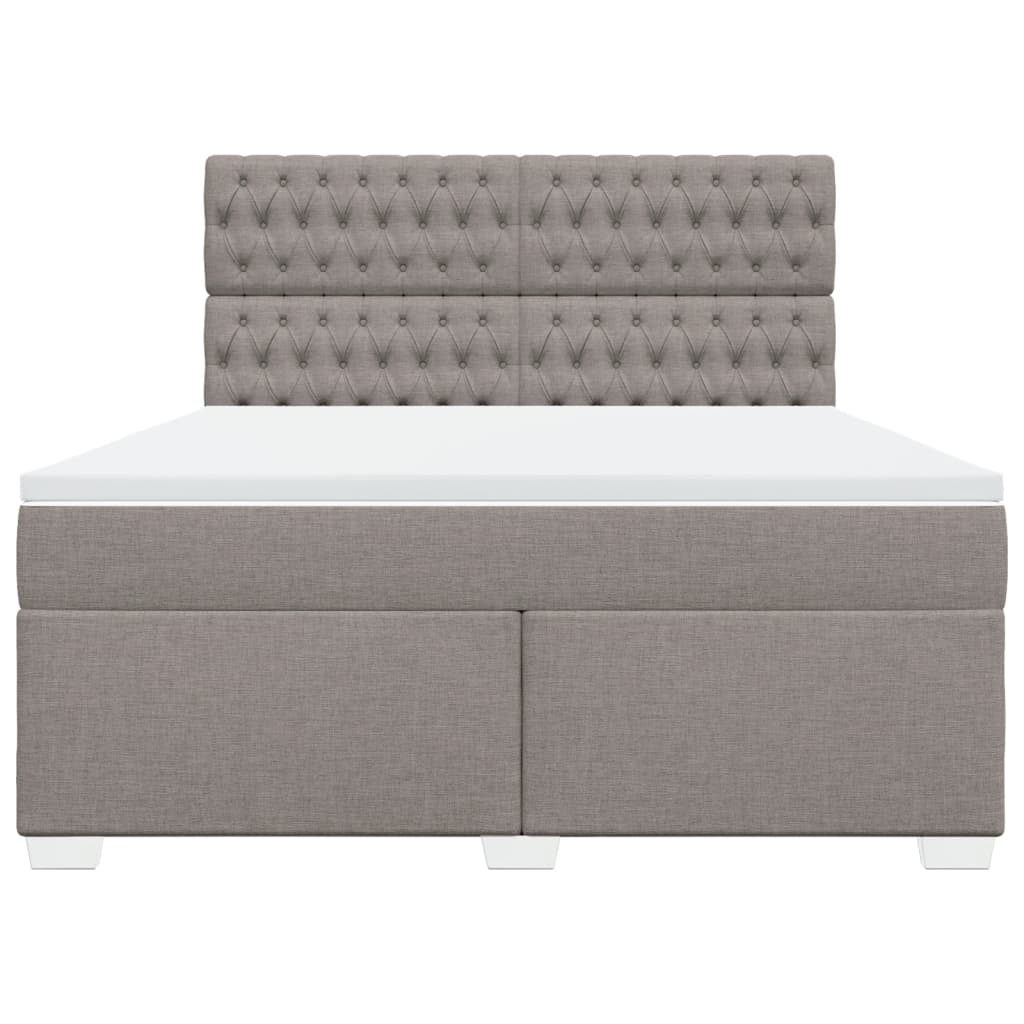 Κρεβάτι Boxspring με Στρώμα Taupe 180x200 εκ. Υφασμάτινο - Pakobazaar