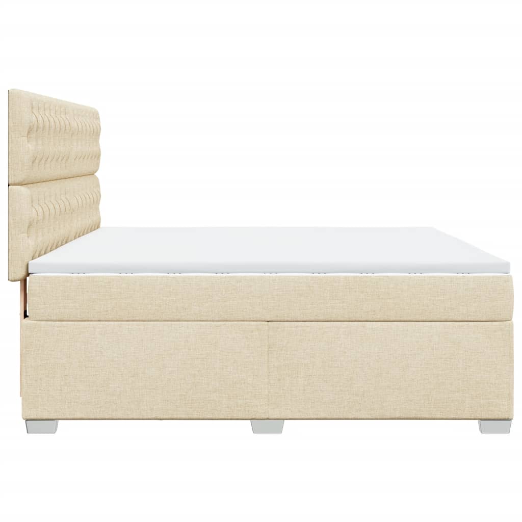 Κρεβάτι Boxspring με Στρώμα Κρεμ 180x200 εκ. Υφασμάτινο - Pakobazaar