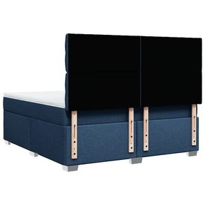 Κρεβάτι Boxspring με Στρώμα Μπλε 180x200 εκ. Υφασμάτινο - Pakobazaar