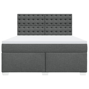 Κρεβάτι Boxspring με Στρώμα Σκούρο Γκρι 180x200 εκ Υφασμάτιν