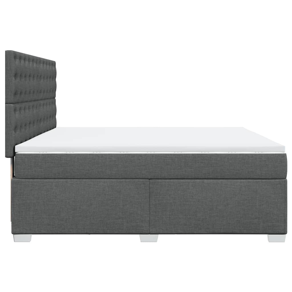 Κρεβάτι Boxspring με Στρώμα Σκούρο Γκρι 180x200 εκ Υφασμάτιν