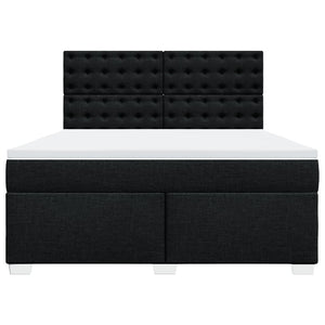 Κρεβάτι Boxspring με Στρώμα Μαύρο 180x200 εκ. Υφασμάτινο