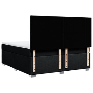 Κρεβάτι Boxspring με Στρώμα Μαύρο 180x200 εκ. Υφασμάτινο