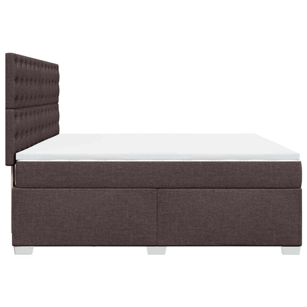 Κρεβάτι Boxspring με Στρώμα Σκούρο Καφέ 180x200 εκ Υφασμάτινο - Pakobazaar