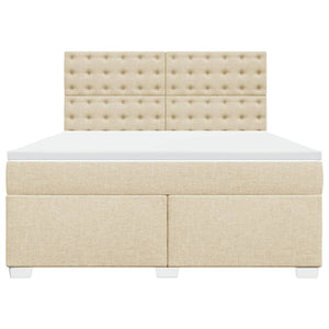 Κρεβάτι Boxspring με Στρώμα Κρεμ 180x200 εκ. Υφασμάτινο