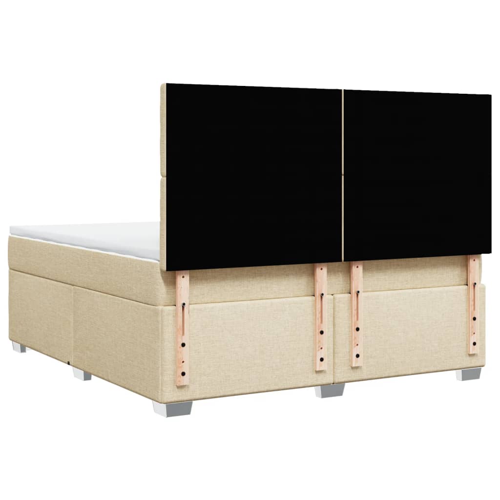 Κρεβάτι Boxspring με Στρώμα Κρεμ 180x200 εκ. Υφασμάτινο
