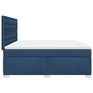 Κρεβάτι Boxspring με Στρώμα Μπλε 180x200 εκ. Υφασμάτινο
