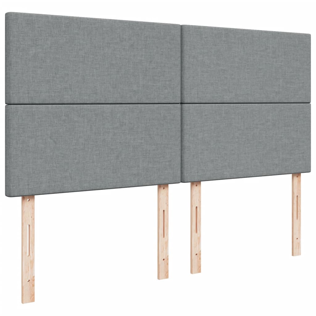 Κρεβάτι Boxspring με Στρώμα Ανοιχτό Γκρι 200x200 εκ. Υφασμάτινο - Pakobazaar