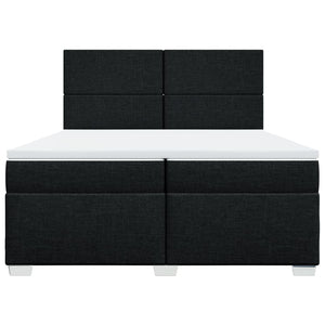 Κρεβάτι Boxspring με Στρώμα Μαύρο 200x200 εκ. Υφασμάτινο - Pakobazaar