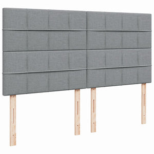 Κρεβάτι Boxspring με Στρώμα Ανοιχτό Γκρι 200x200 εκ. Υφασμάτινο - Pakobazaar