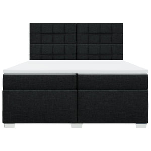Κρεβάτι Boxspring με Στρώμα Μαύρο 200x200 εκ. Υφασμάτινο - Pakobazaar