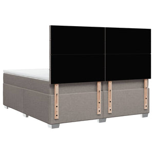 Κρεβάτι Boxspring με Στρώμα Taupe 200x200 εκ. Υφασμάτινο - Pakobazaar