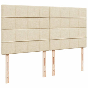 Κρεβάτι Boxspring με Στρώμα Κρεμ 200x200 εκ. Υφασμάτινο