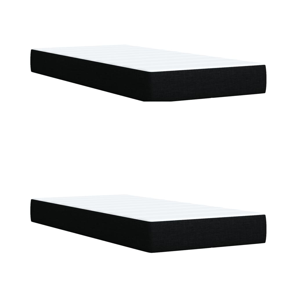 Κρεβάτι Boxspring με Στρώμα Μαύρο 200x200 εκ. Υφασμάτινο - Pakobazaar