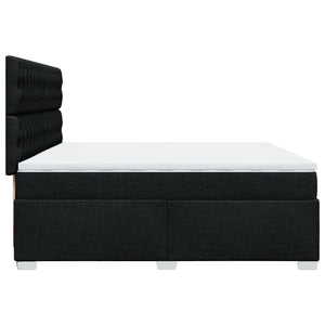 Κρεβάτι Boxspring με Στρώμα Μαύρο 200x200 εκ. Υφασμάτινο - Pakobazaar