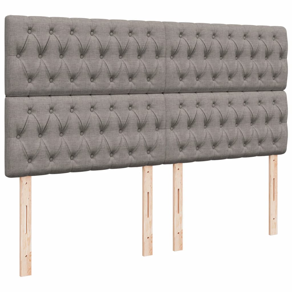 Κρεβάτι Boxspring με Στρώμα Taupe 200x200 εκ. Υφασμάτινο - Pakobazaar