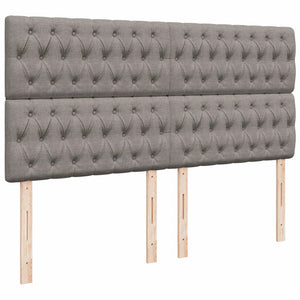 Κρεβάτι Boxspring με Στρώμα Taupe 200x200 εκ. Υφασμάτινο - Pakobazaar