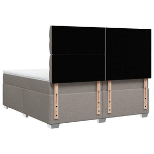 Κρεβάτι Boxspring με Στρώμα Taupe 200x200 εκ. Υφασμάτινο - Pakobazaar