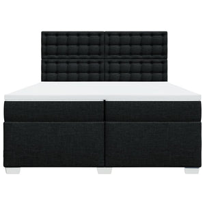 Κρεβάτι Boxspring με Στρώμα Μαύρο 200x200 εκ. Υφασμάτινο - Pakobazaar