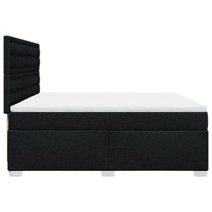 Κρεβάτι Boxspring με Στρώμα Μαύρο 200x200 εκ. Υφασμάτινο - Pakobazaar