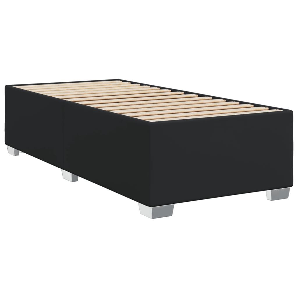 Κρεβάτι Boxspring με Στρώμα Μαύρο 80 x 200 εκ. Συνθετικό Δέρμα - Pakobazaar