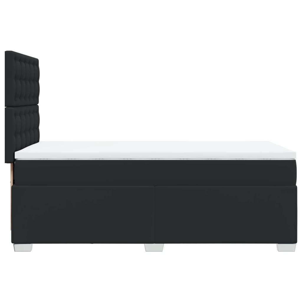 Κρεβάτι Boxspring με Στρώμα Μαύρο 80 x 200 εκ. Συνθετικό Δέρμα - Pakobazaar