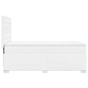 Κρεβάτι Boxspring με Στρώμα Λευκό 80 x 200 εκ. Συνθετικό Δέρμα