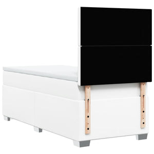 Κρεβάτι Boxspring με Στρώμα Λευκό 80 x 200 εκ. Συνθετικό Δέρμα